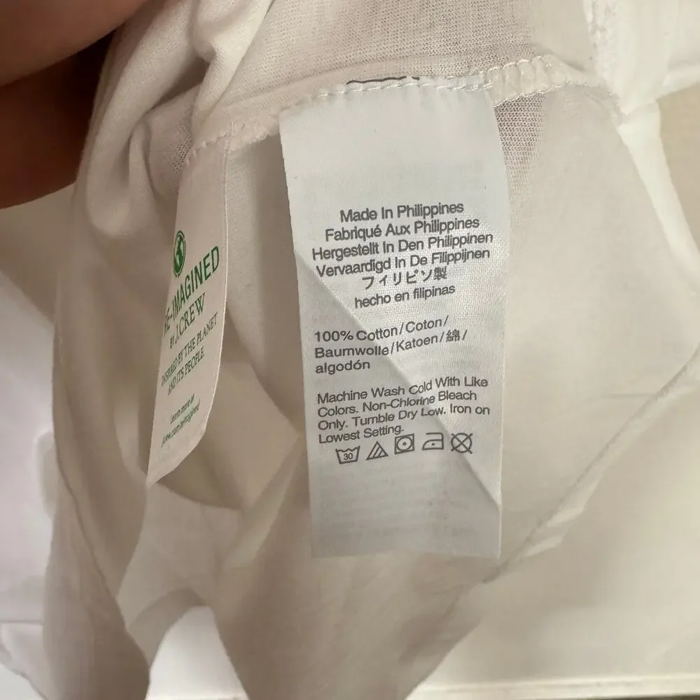 J.Crew Broken-In Short Sleeve Pocket Shirt Mens L White Crewneck Pullover Cotton